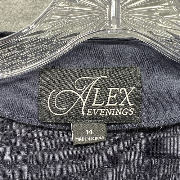 Alex Evenings Jacket Womens 14 Dressy Sparkle Open Front Blazer - Picture 2 of 8